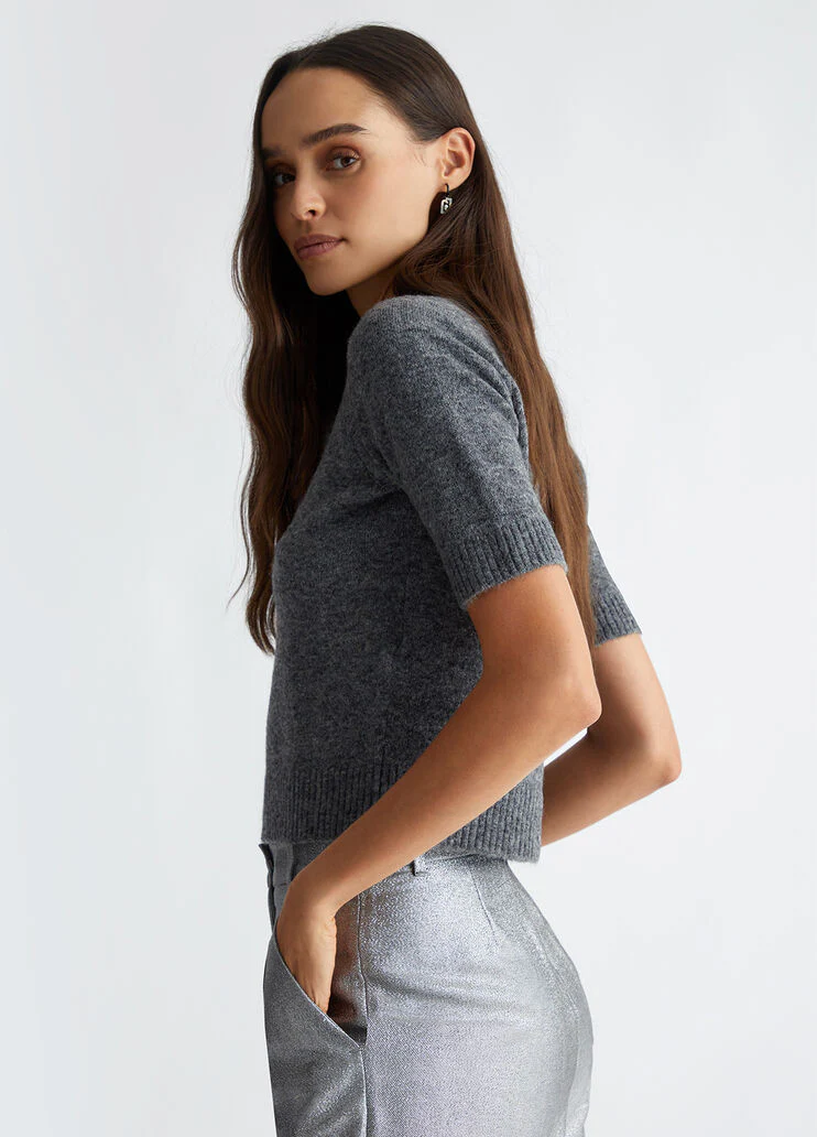 Wool-blend T-shirt with logo