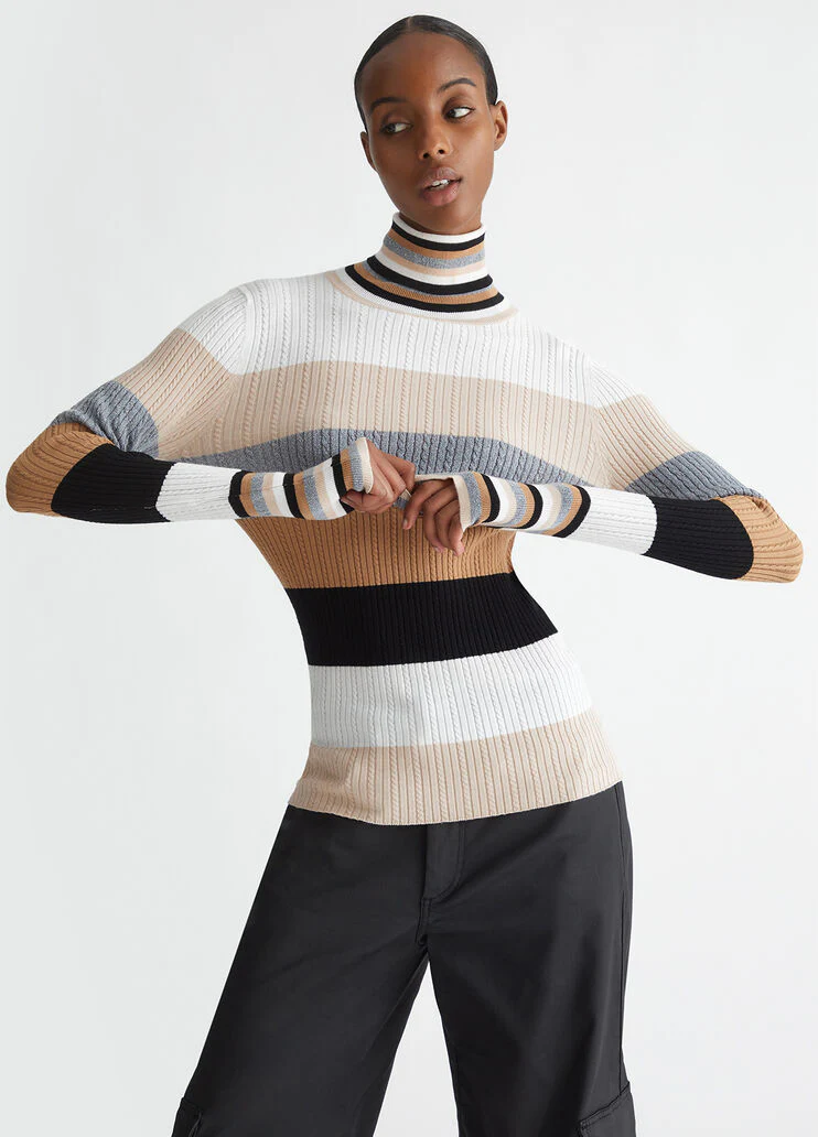 Striped turtleneck