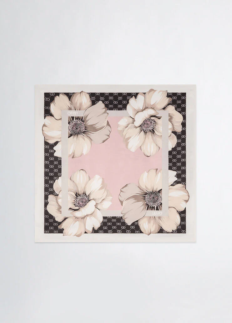 Black floral foulard