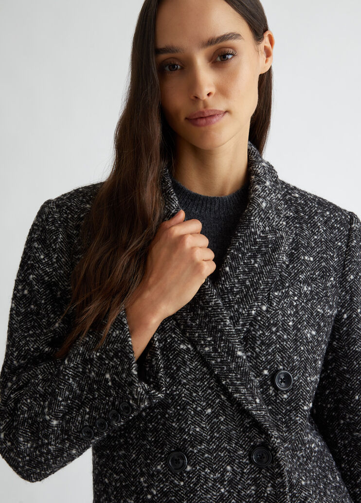 Wool-blend bouclé coat