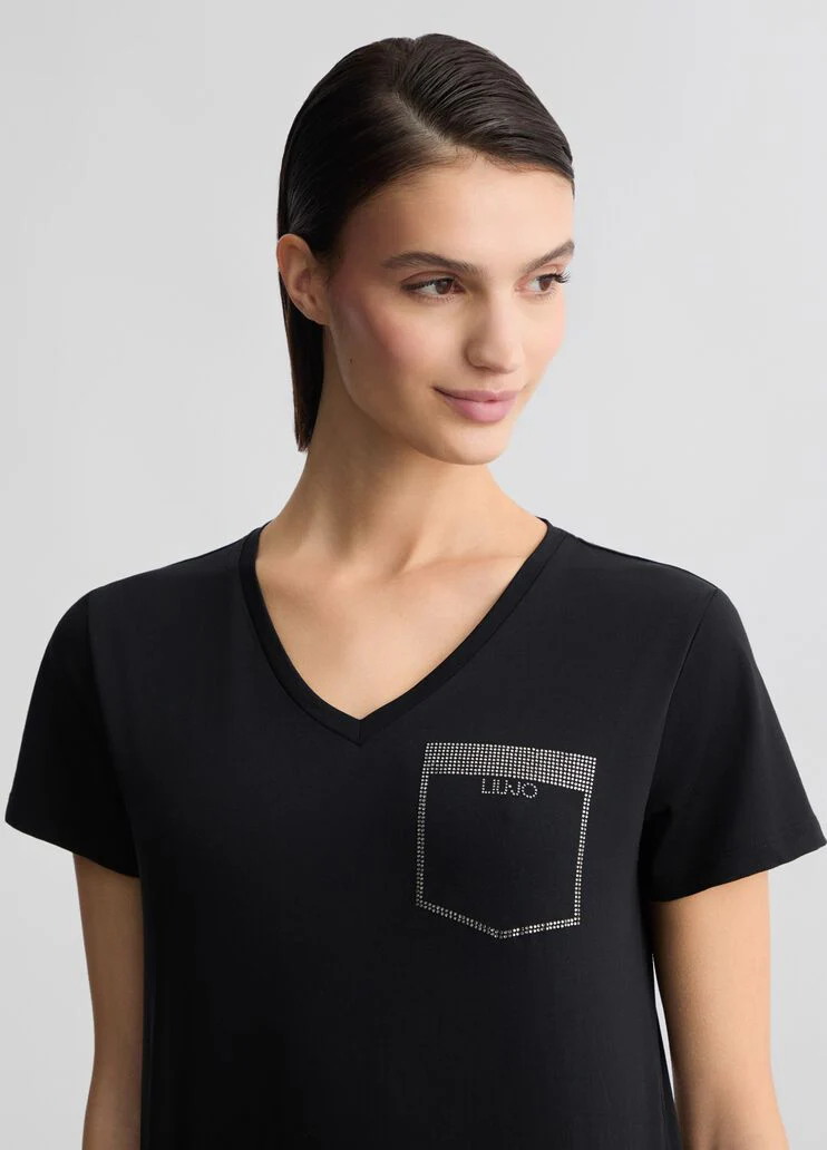 T-shirt with rhinestones