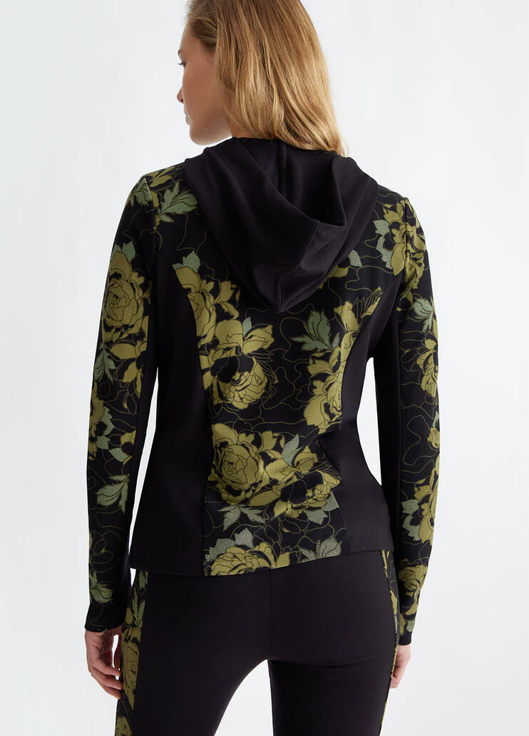 Hooded floral sweatshirt