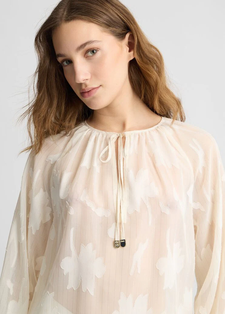 Floral lurex blouse