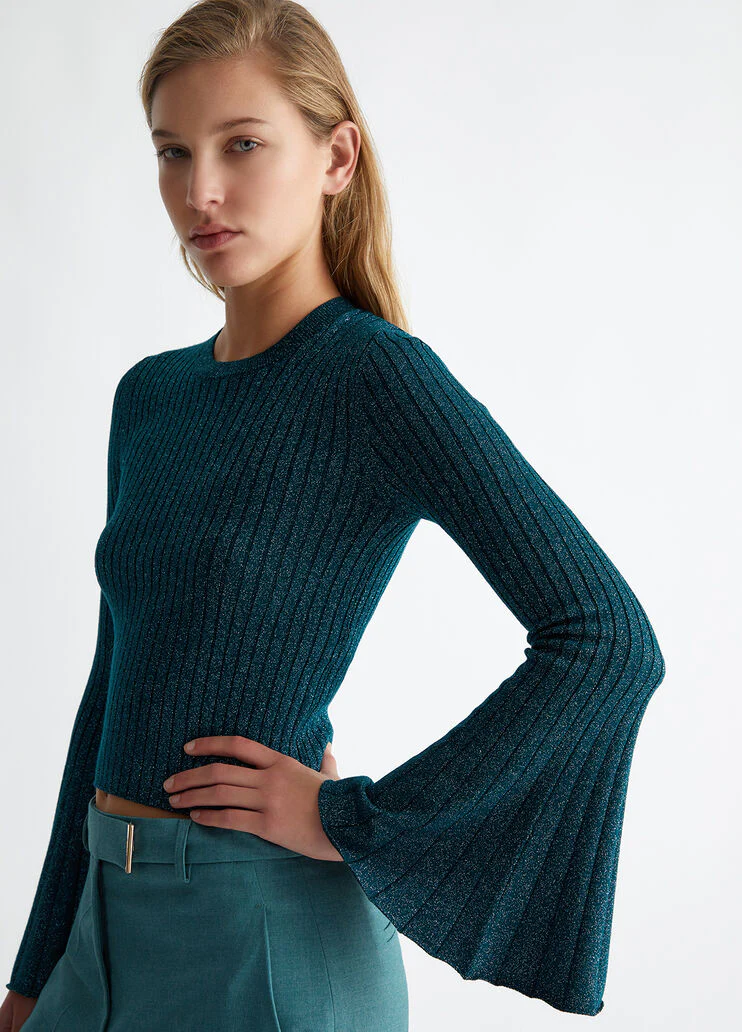 Ribbed lurex jumper