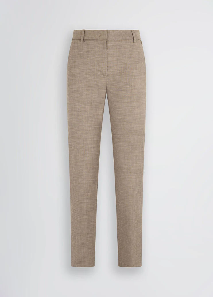 Beige high-rise trousers