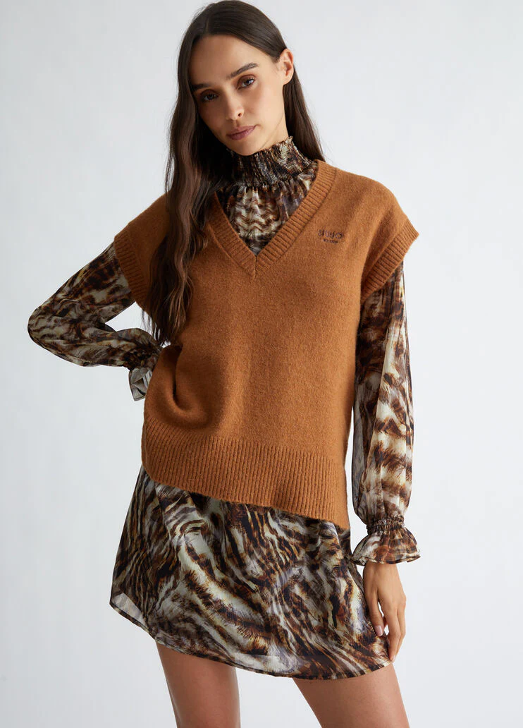 Wool and alpaca blend vest