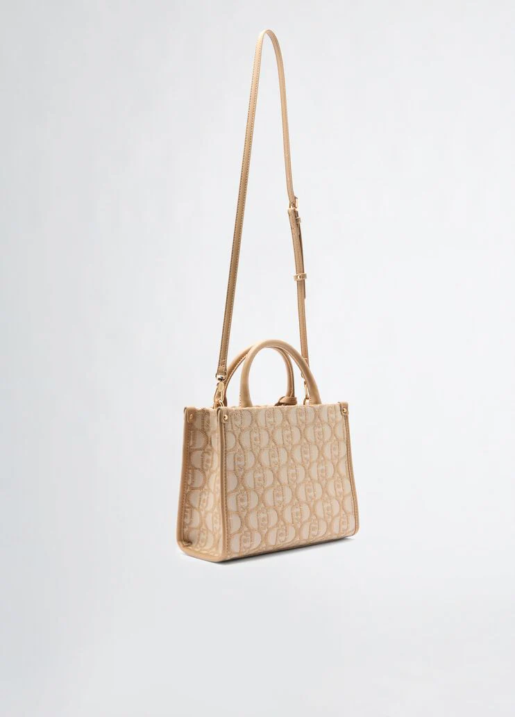 Jacquard shopping bag with logo