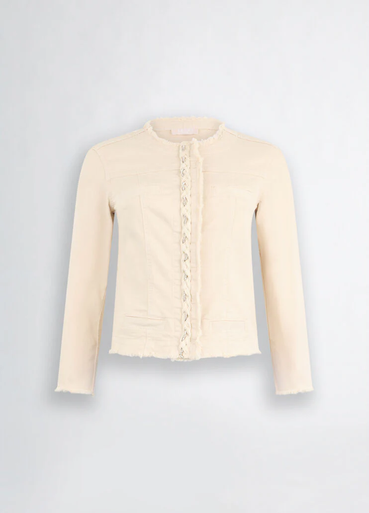 Beige jacket with rhinestones