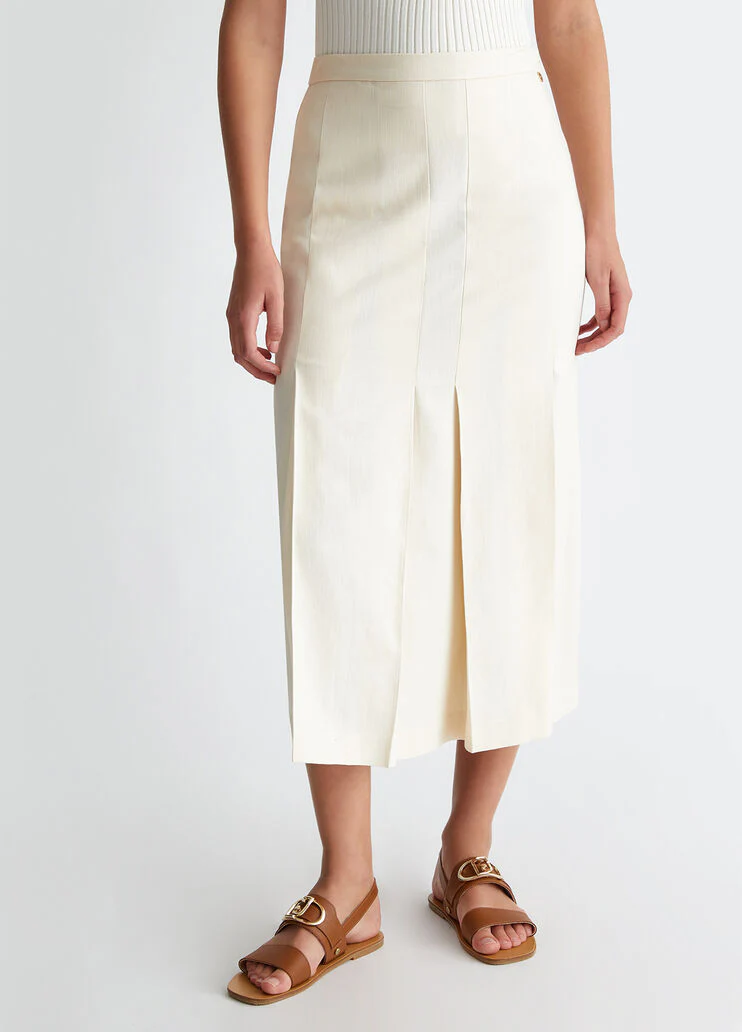 Pleated midi skirt