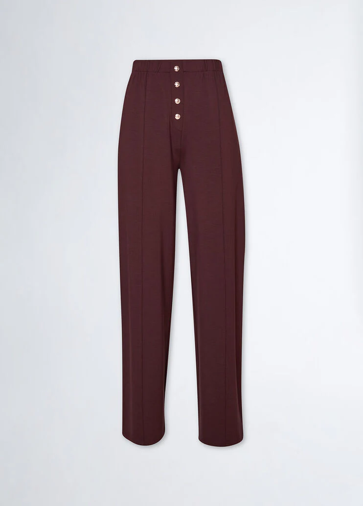 Jersey trousers with buttons