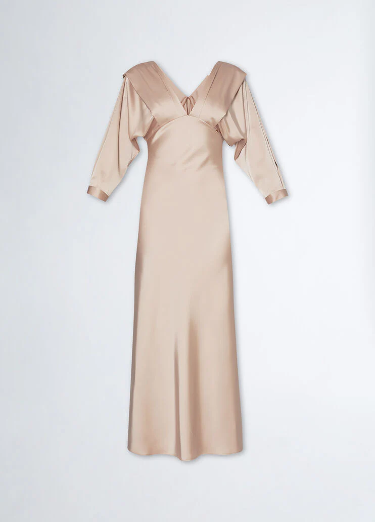 Long smart satin dress