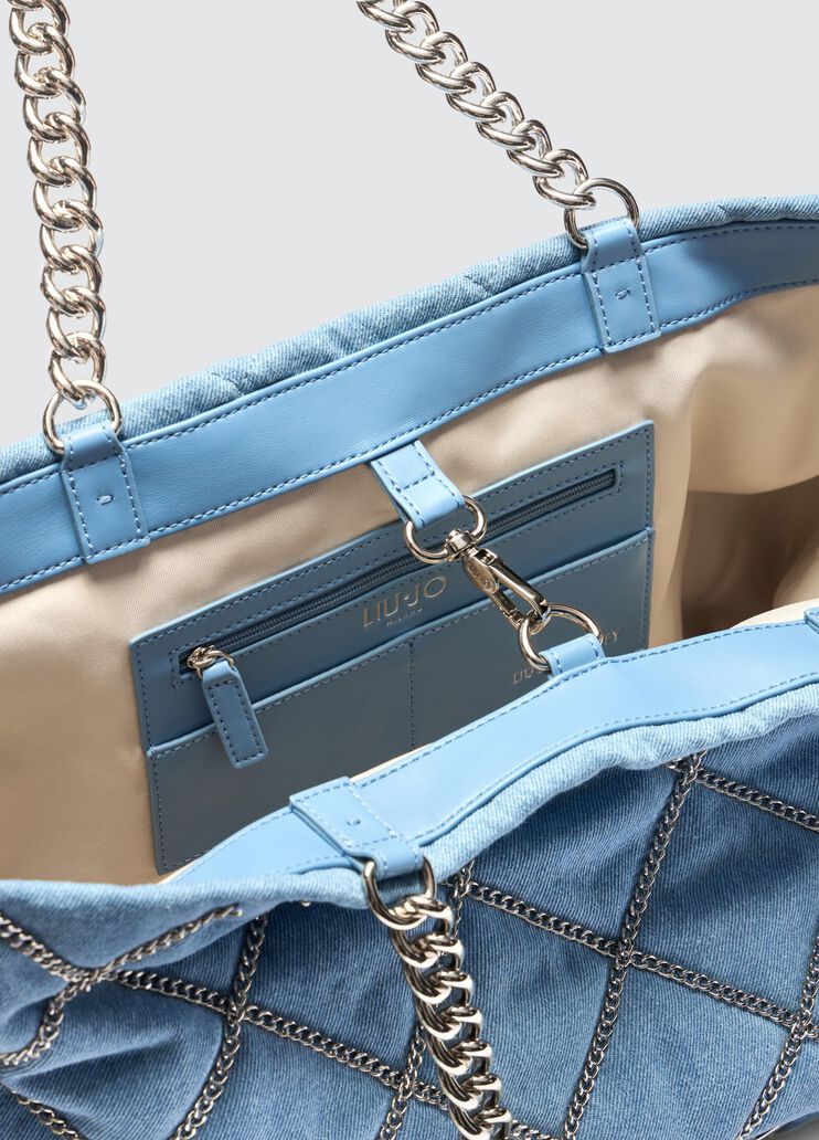 Denim LaPuffy tote bag