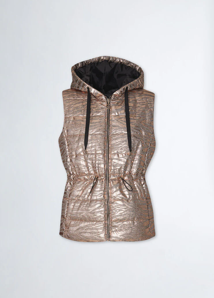 Padded animal-print gilet