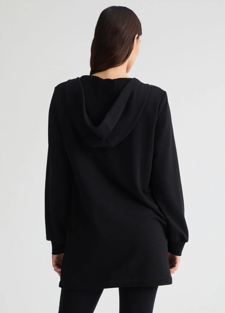 Hooded sweatshirt with gemstones