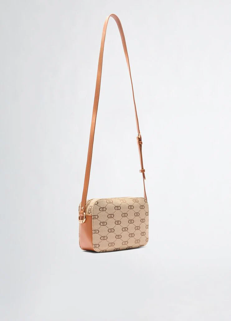 Jacquard crossbody bag with clutch