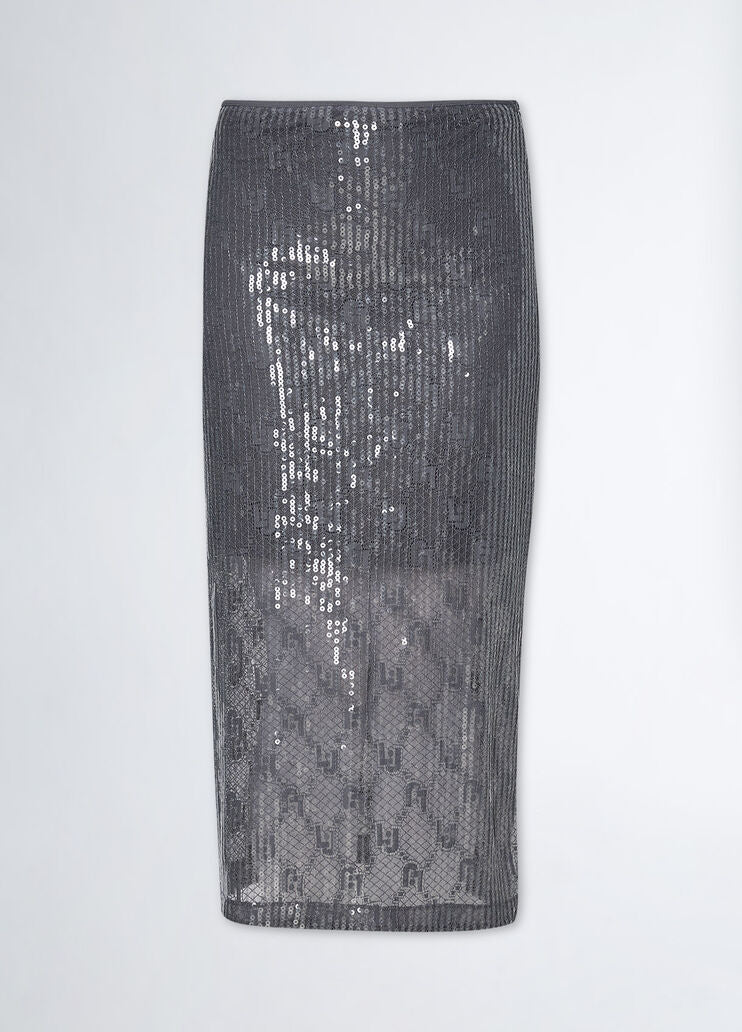 Sequinned lace skirt