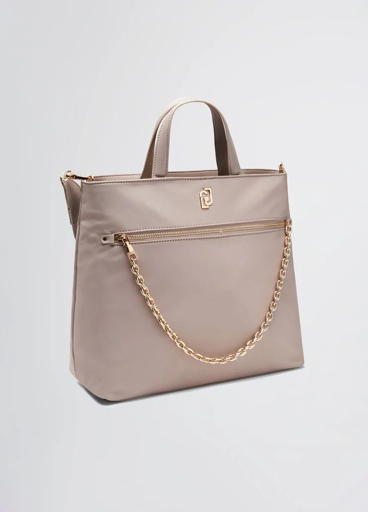 Nylon shopping bag with chain