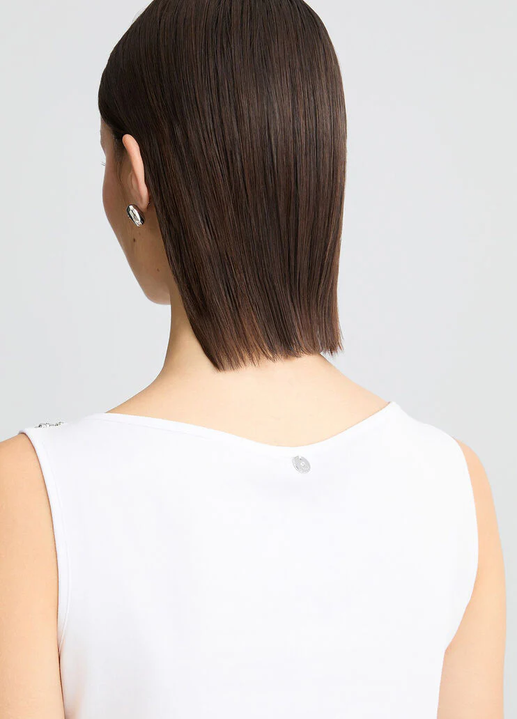 White top with bejewelled embellishment