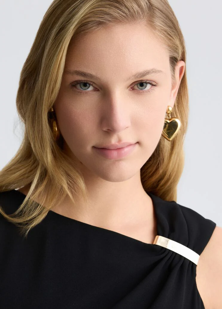 Black crepe sheath dress