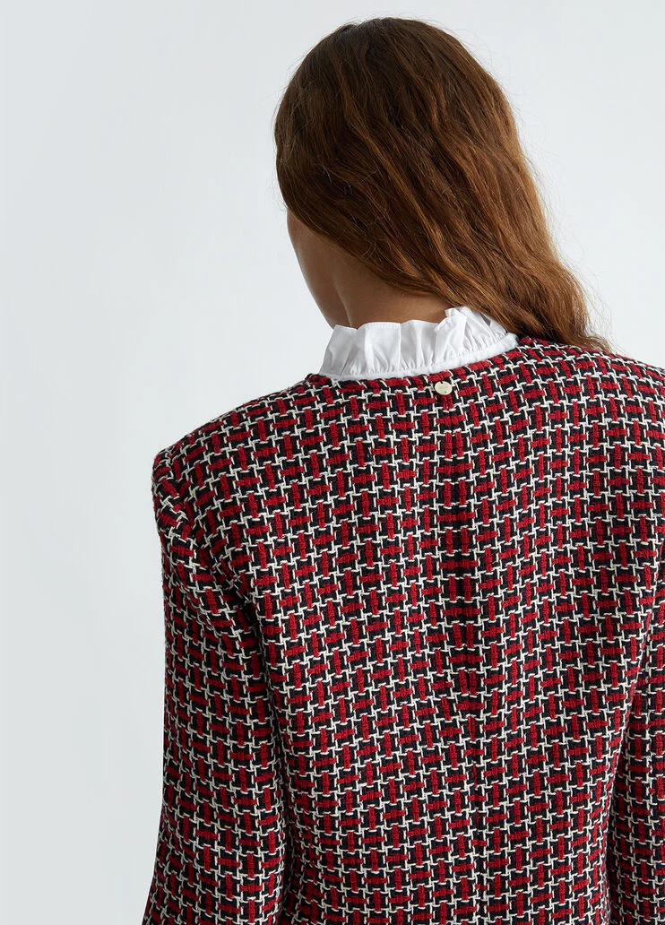 Tweed jacket with collar