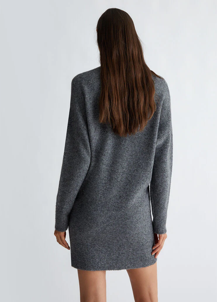 Wool-blend knit dress