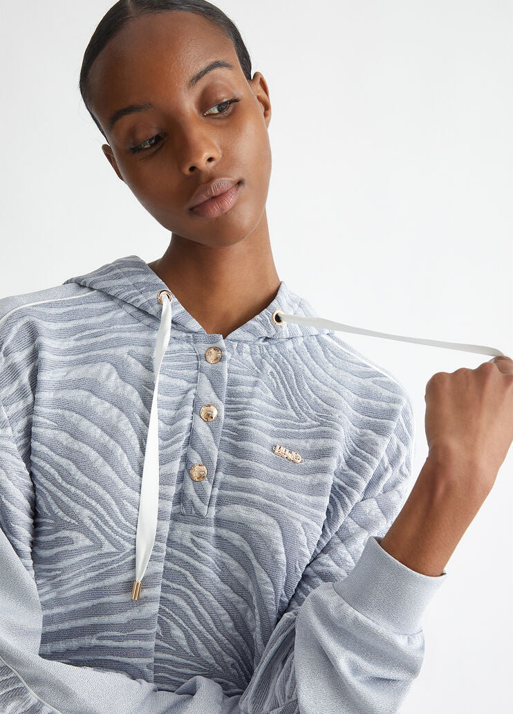 Jacquard hooded sweatshirt