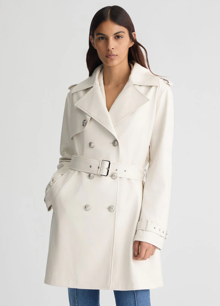 Coated fabric trench coat
