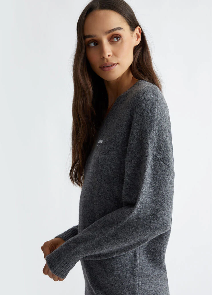 Wool-blend knit dress
