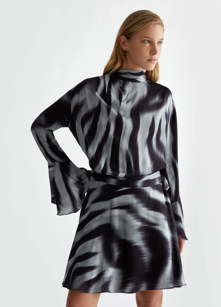 Printed satin blouse