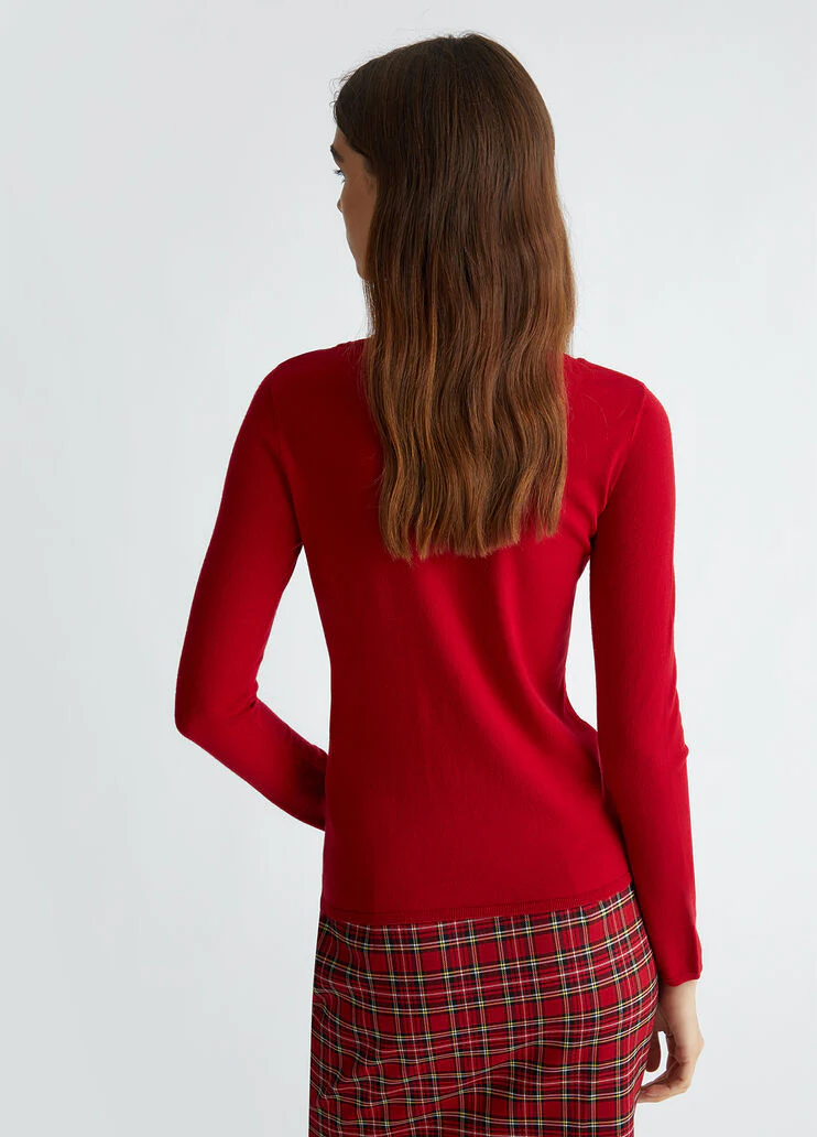 Red top with cut-out