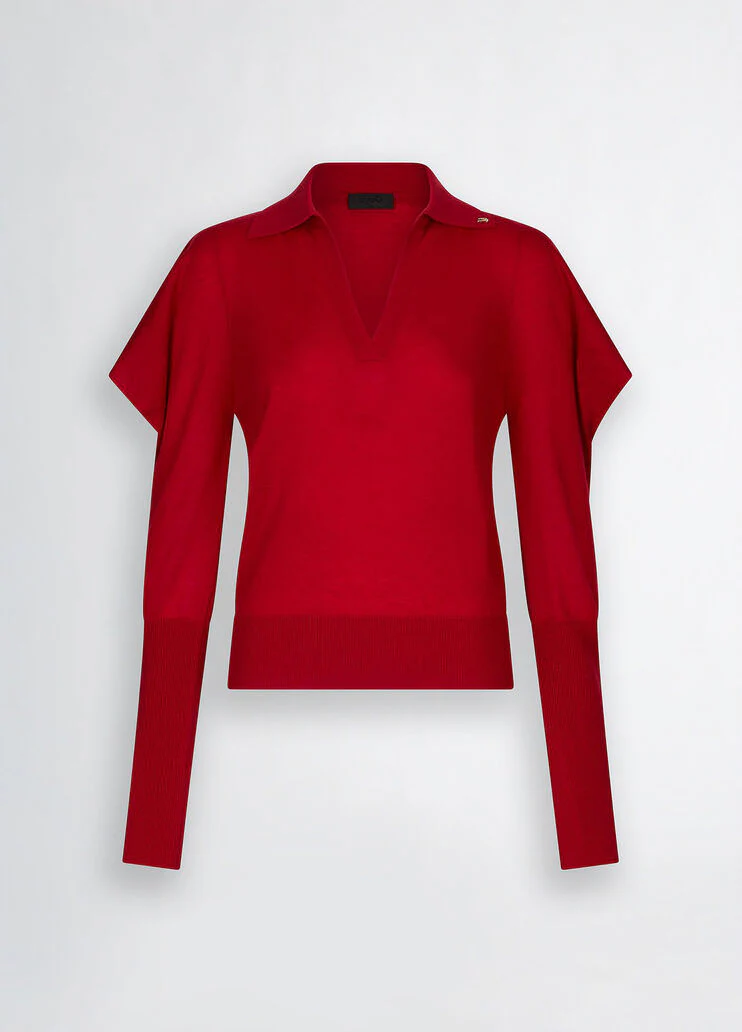 Red wool and cashmere jumper