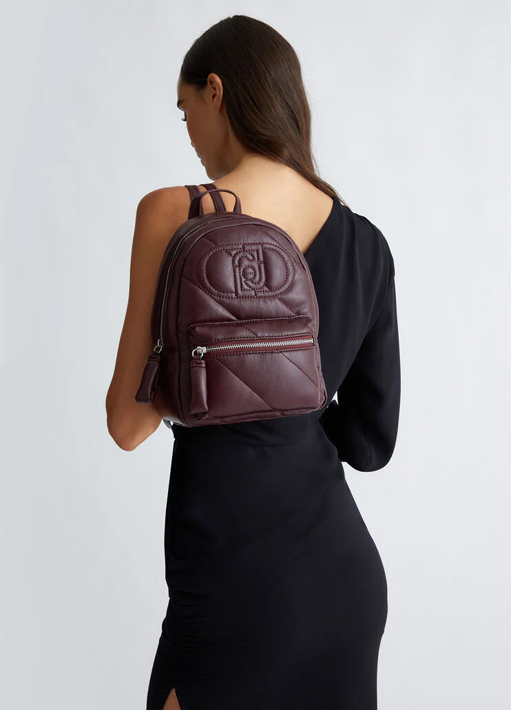 Glossy quilted backpack
