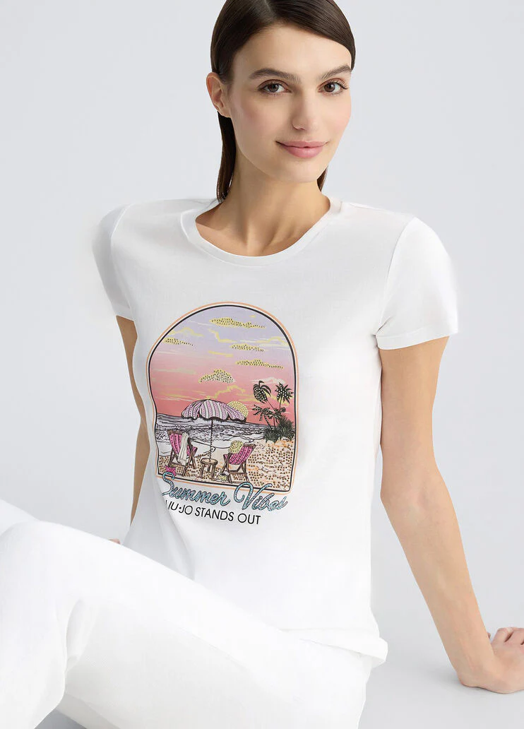 Cotton T-shirt with print