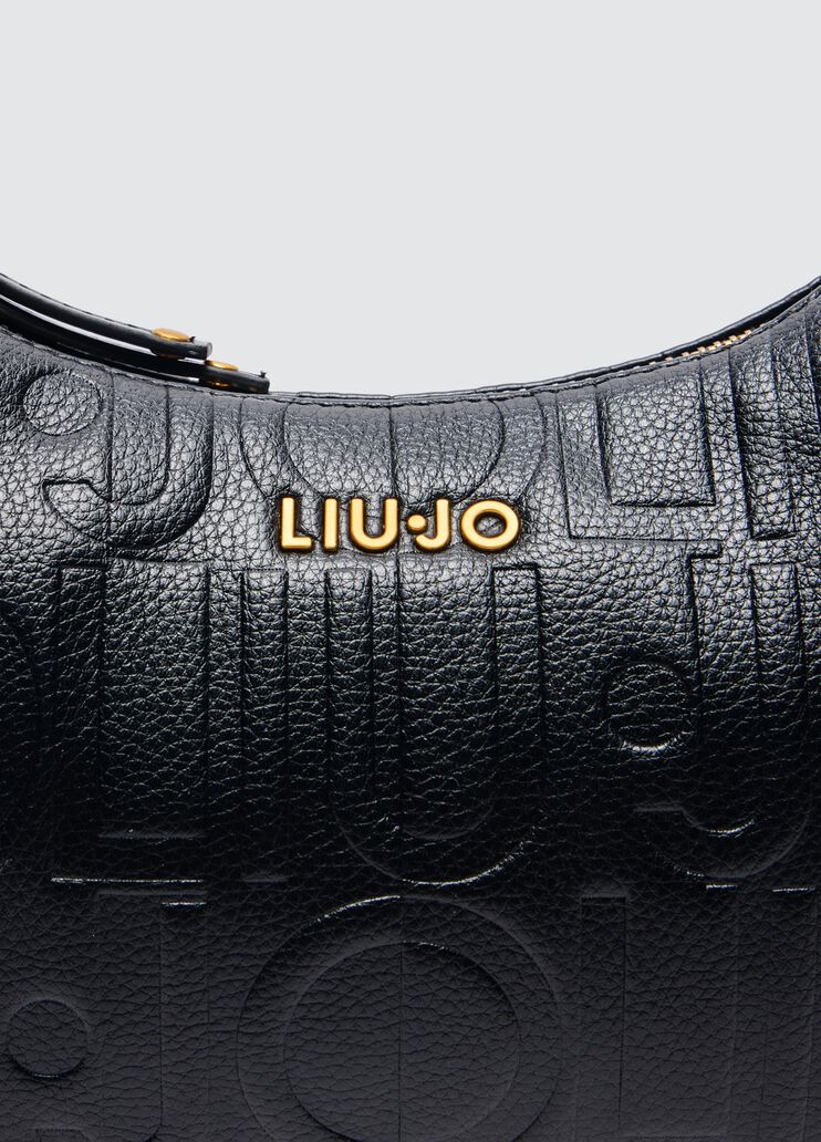 Black shoulder bag with logo