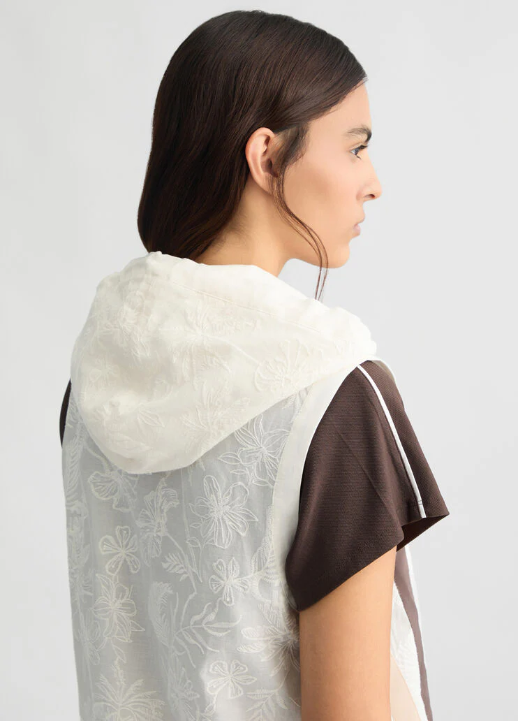 Embroidered cotton vest