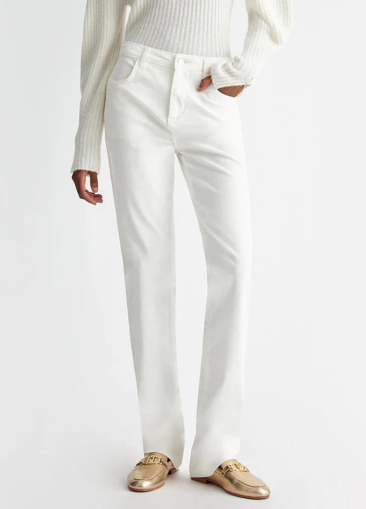 Straight-leg velvet trousers