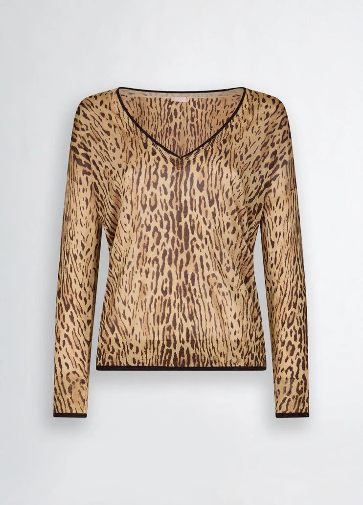 Sweatshirt with animal-print