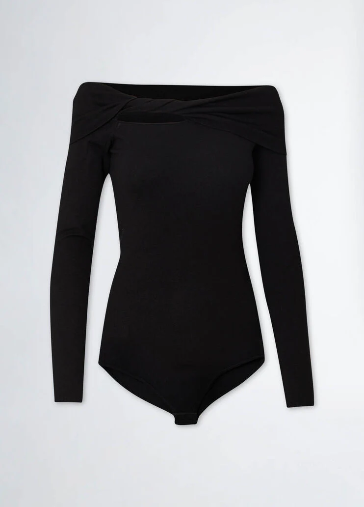 Black body suit with cut-out