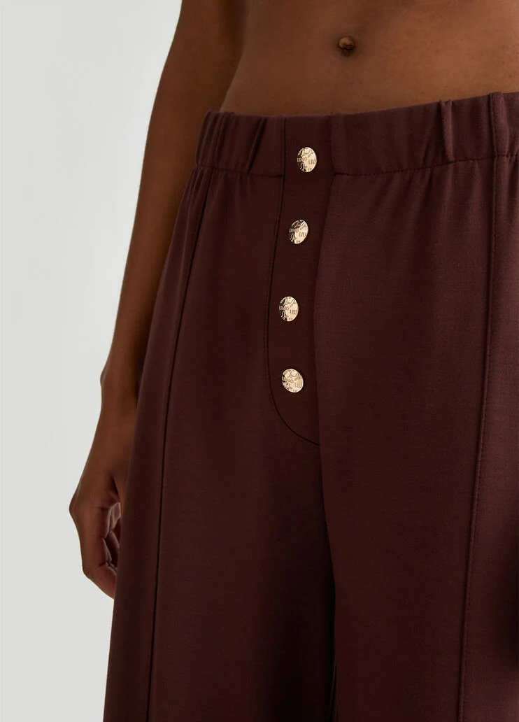 Jersey trousers with buttons