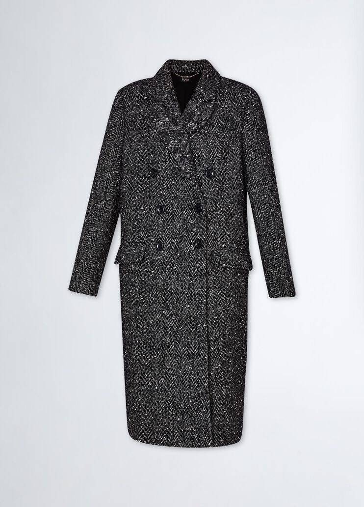 Wool-blend bouclé coat