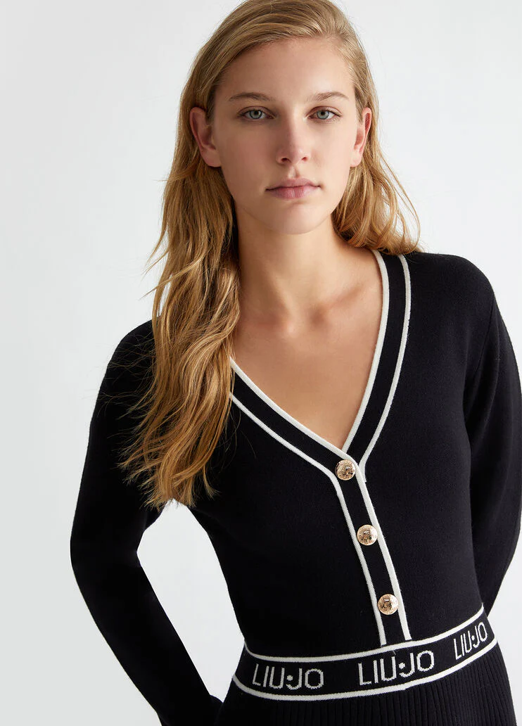 Silk-blend knit dress