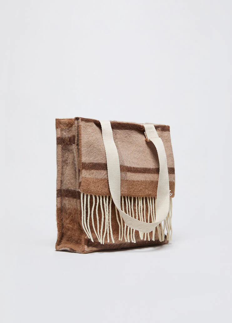 Wool-blend shopping tote