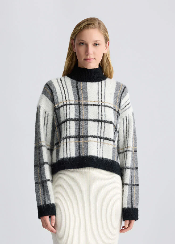 Tartan wool and alpaca pullover