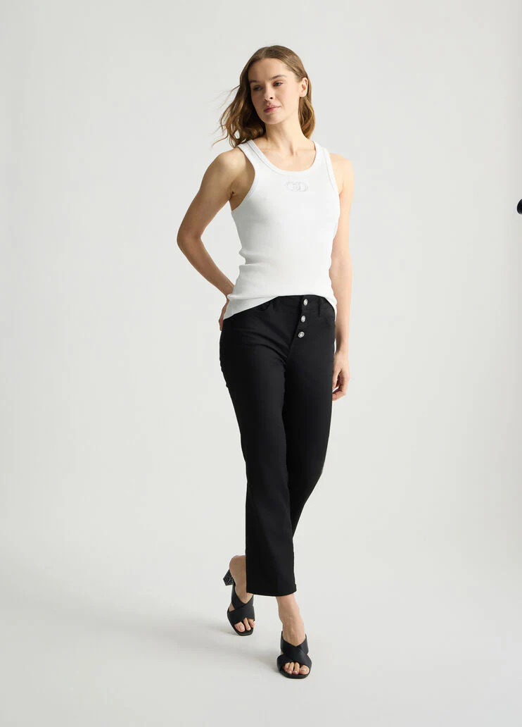 High-rise cropped trousers