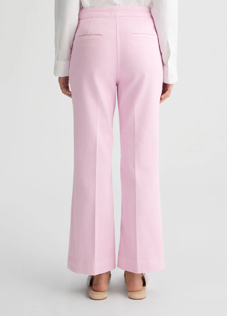 Cropped flared cotton trousers