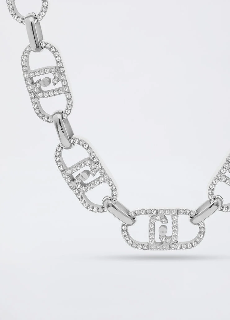 Monogram choker with diamantés