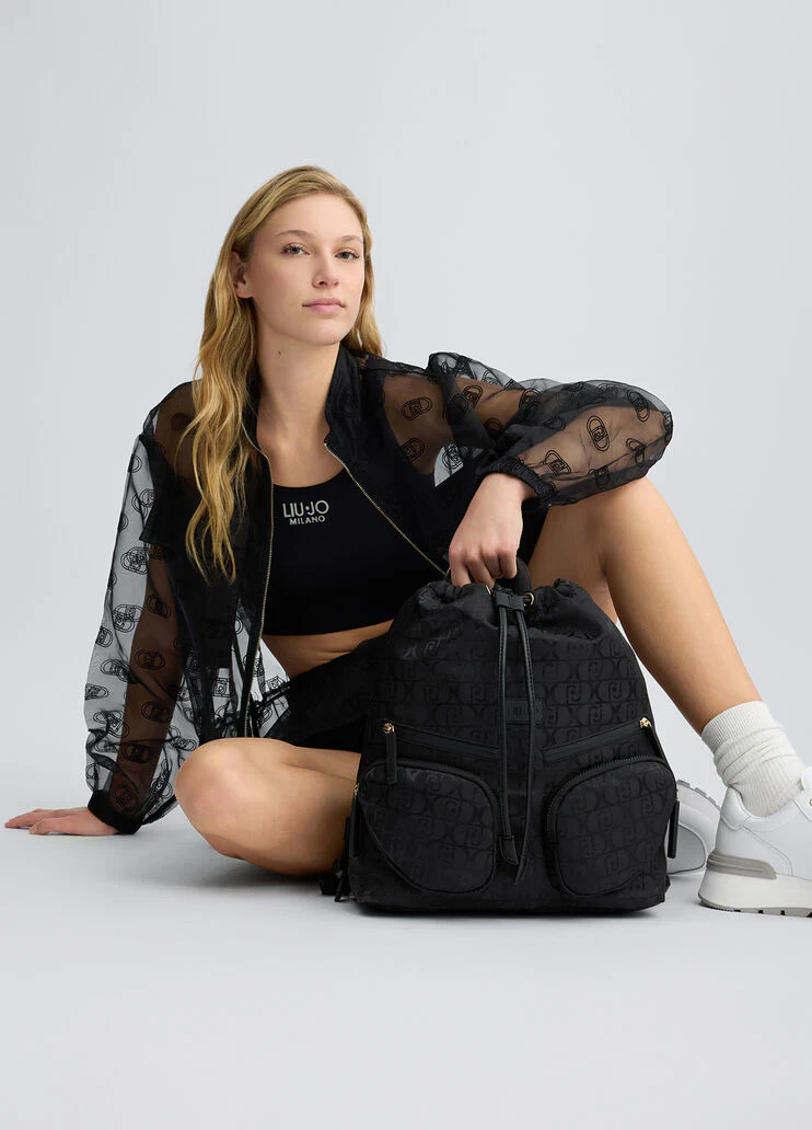 Nylon jacquard backpack