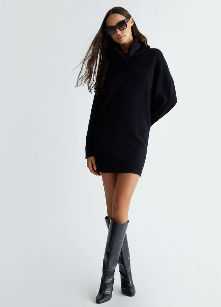Wool-blend knit dress
