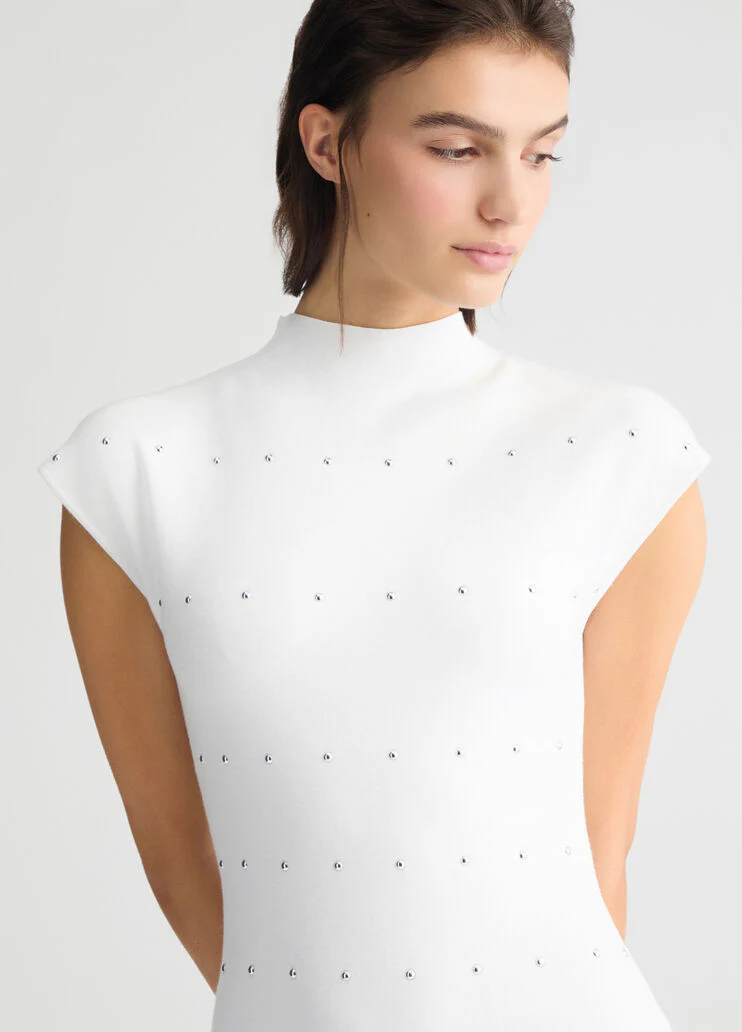 Knit dress with studs