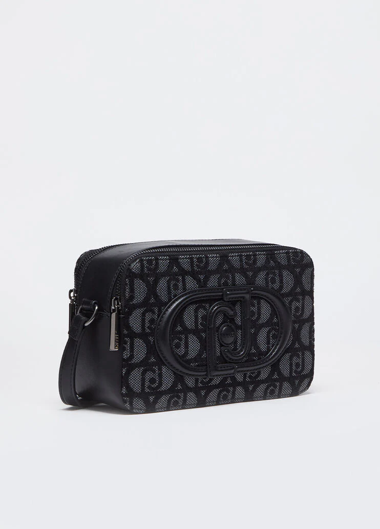 Jacquard crossbody bag with logo